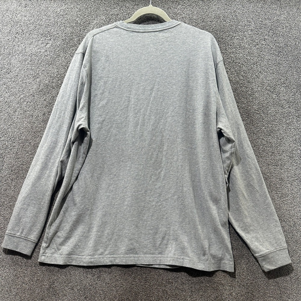 LL Bean Mens Carefree Unshrinkable Tee Large Gray Long Sleeve T-Shirt Minimalist - Picture 2 of 8
